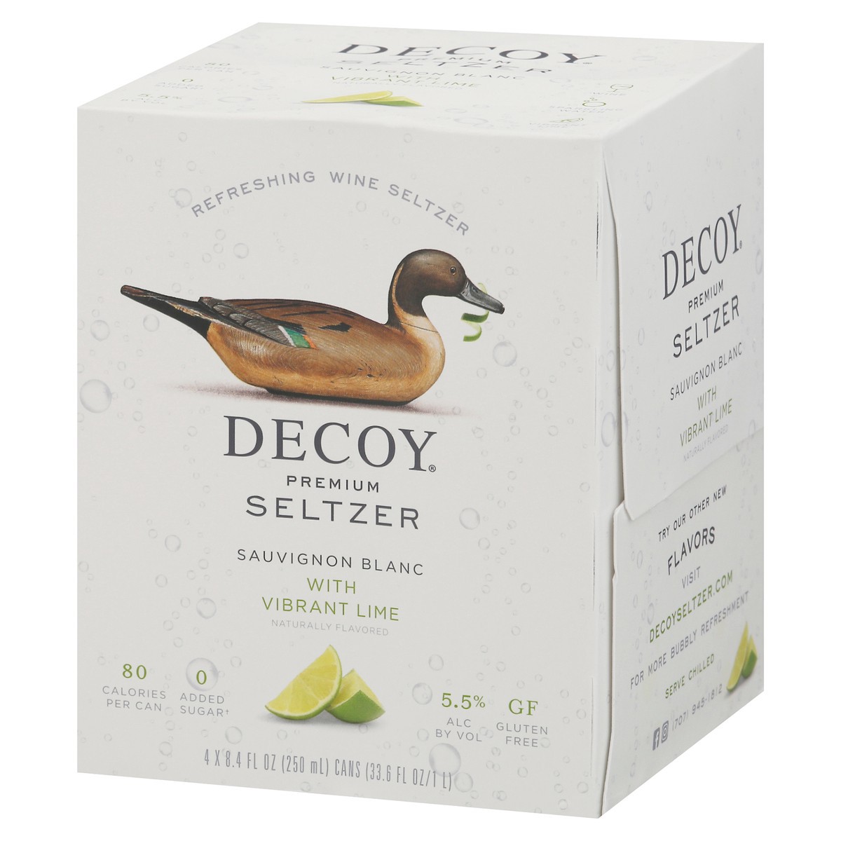 slide 4 of 13, Decoy Hard Seltzer Sauv Blanc Lime 4Pk, 33.6 fl oz