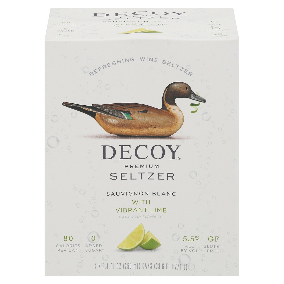 slide 1 of 13, Decoy Hard Seltzer Sauv Blanc Lime 4Pk, 33.6 fl oz