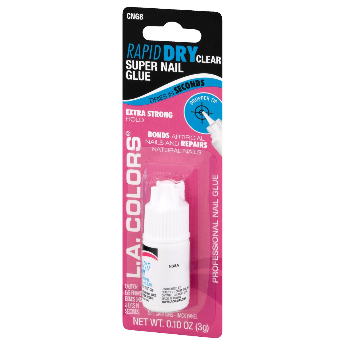 slide 3 of 11, L.A. Colors Lac Rapid Dry Nail Glue Clear, 0.1 oz