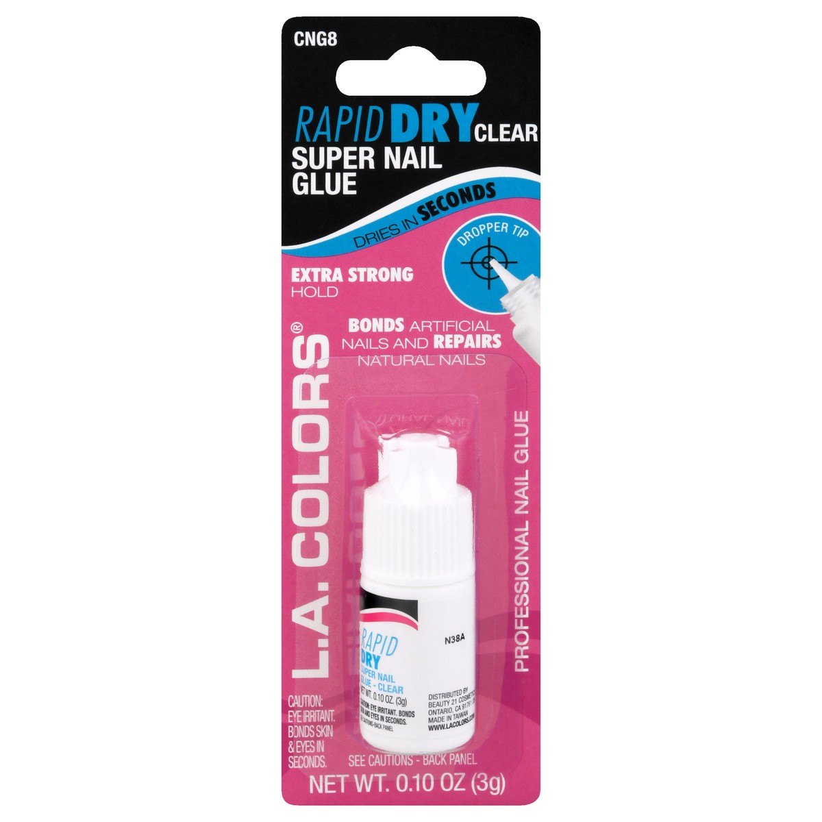 slide 1 of 11, L.A. Colors Lac Rapid Dry Nail Glue Clear, 0.1 oz