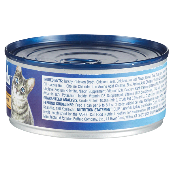 slide 3 of 29, Blue Buffalo Tastefuls Adult Cat Turkey and Chicken Entree Pate Wet Cat Food - 5.5oz, 5.5 oz