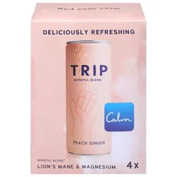 Trip Mindful Blend Calm Peach Ginger Sparkling Drink - 4-12 fl oz Cans