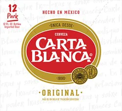 Carta Blanca Mexican Lager Beer, 12 Pack, 12 fl oz Bottles