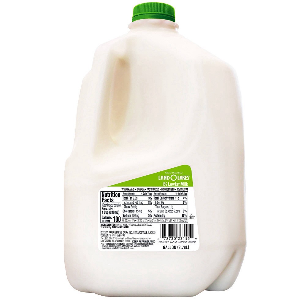 slide 2 of 2, Prairie Farms Land O Lakes 1% Milk - 1gal, 1 gal