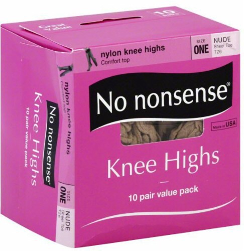 slide 1 of 4, No Nonsense Size One Nude Sheer Toe Knee Highs, 10 ct