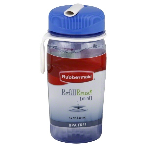 slide 1 of 1, Rubbermaid Refill Reuse Mini Water Bottle, 14 oz