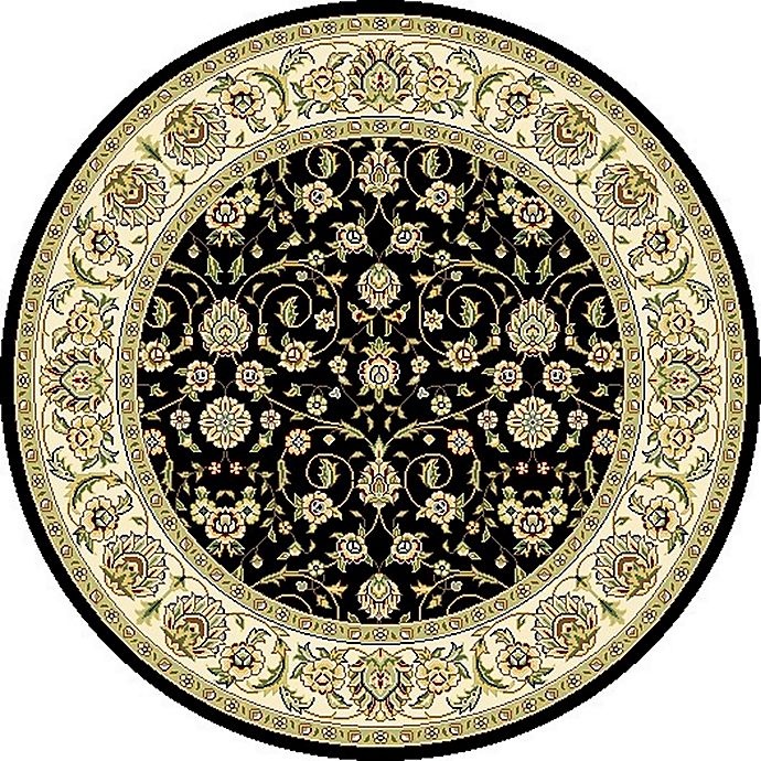 slide 1 of 4, Safavieh Lyndhurst 8' Scroll Round Area Rug - Black, 1 ct