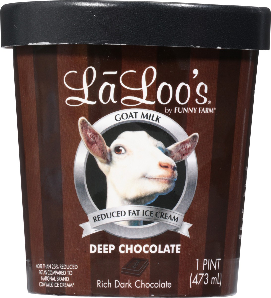 slide 6 of 9, LaLoo's Deep Chocolate Reduced Fat Goat Milk Ice Cream 1 pt, 1 pint