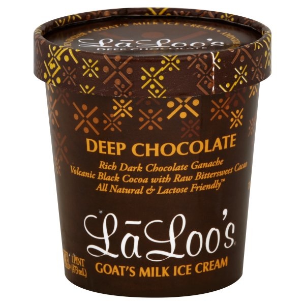 slide 1 of 3, LaLoo's Laloo Goat Milk Ice Cream Deep Chocolate, 16 fl oz