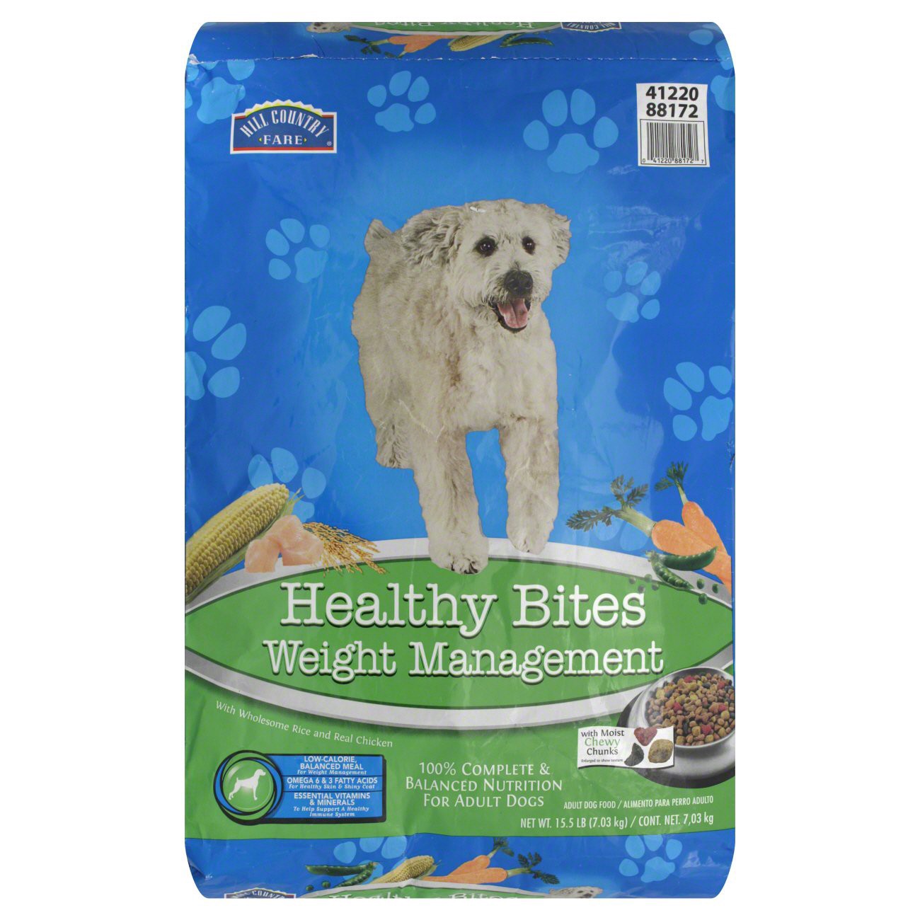 slide 1 of 1, Hill Country Fare Adult Healthy Bites Weight Management Dog Food, 15.5 lb