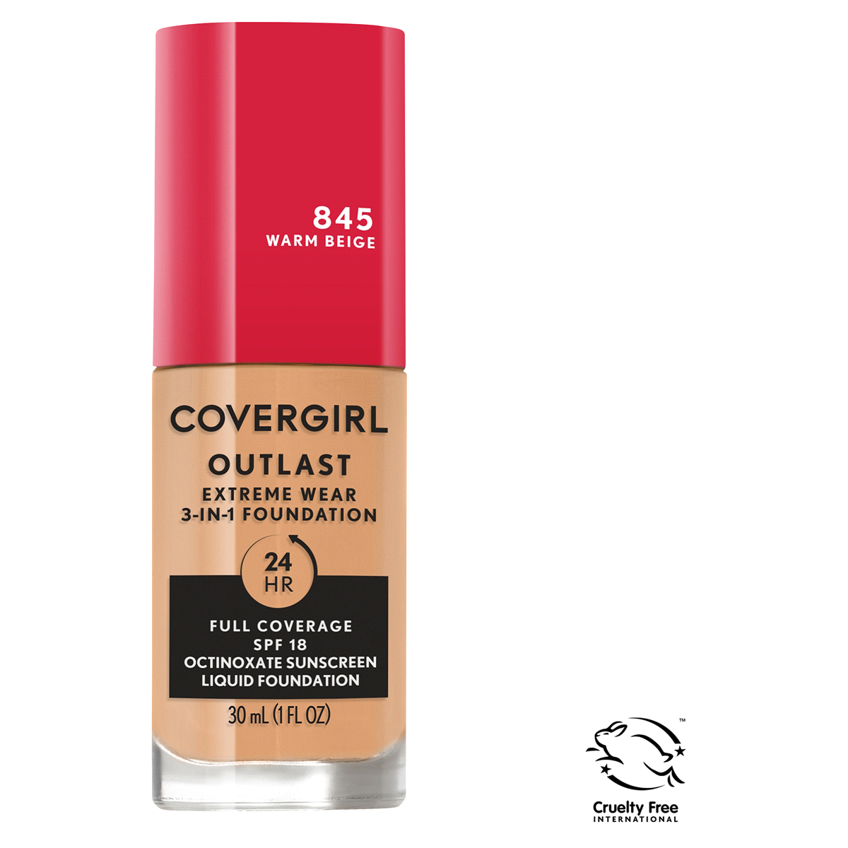 slide 1 of 5, Covergirl&Reg; Outlast Extreme Wear Full Coverage Liquid Foundation In Warm Beige, 1 fl oz