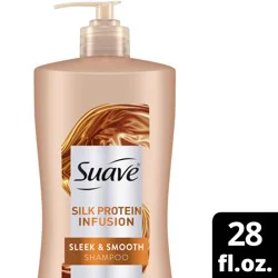 Suave Shampoo, Silk Protein Infusion Hair Shampoo for Frizz Control, for Ultra Sleek & Smooth Hair 28 oz