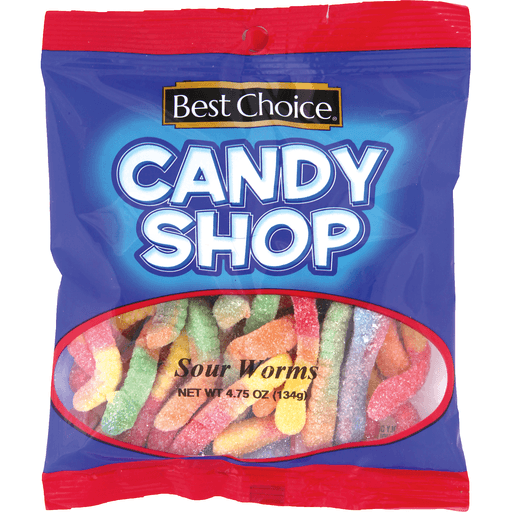 slide 1 of 1, Best Choice Candy Shop Sour Worms, 4.75 oz