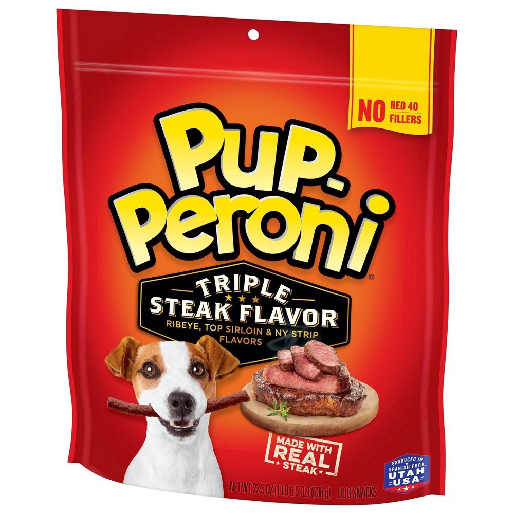 slide 6 of 6, Pup-Peroni Pup Peroni Soft and Chewy Beef Core Snack Triple Steak Dog Treat, 25 oz