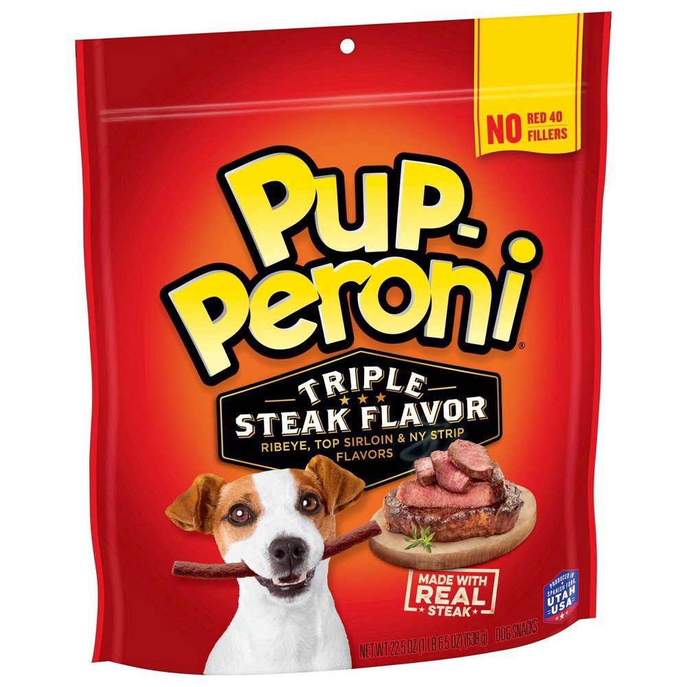 slide 2 of 6, Pup-Peroni Pup Peroni Soft and Chewy Beef Core Snack Triple Steak Dog Treat, 25 oz