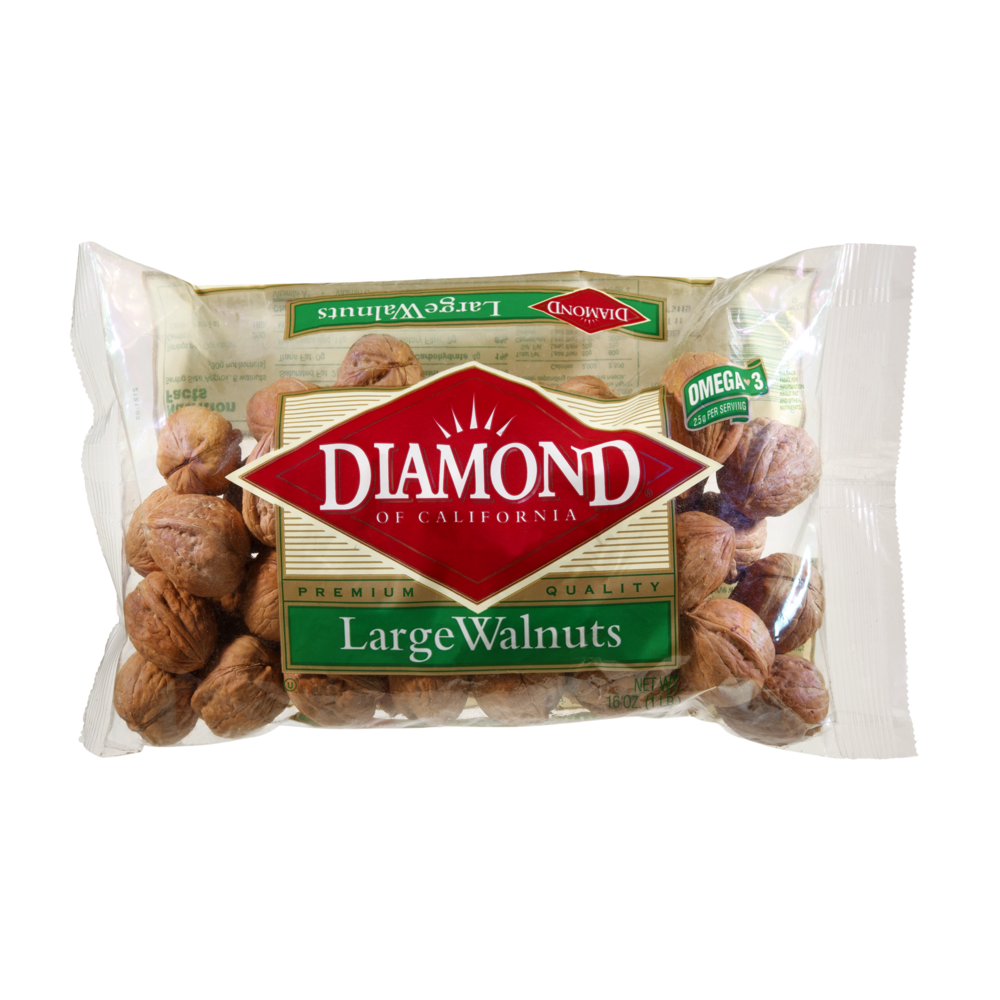 slide 1 of 6, Diamond Nuts Diamond Large Walnuts, 16 oz