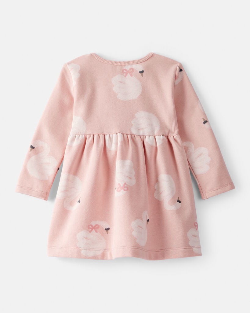 slide 3 of 3, Carter's Carters Baby Girl DayDream Fleece Swan Knit Dress - Pink Pink 12M, 1 ct