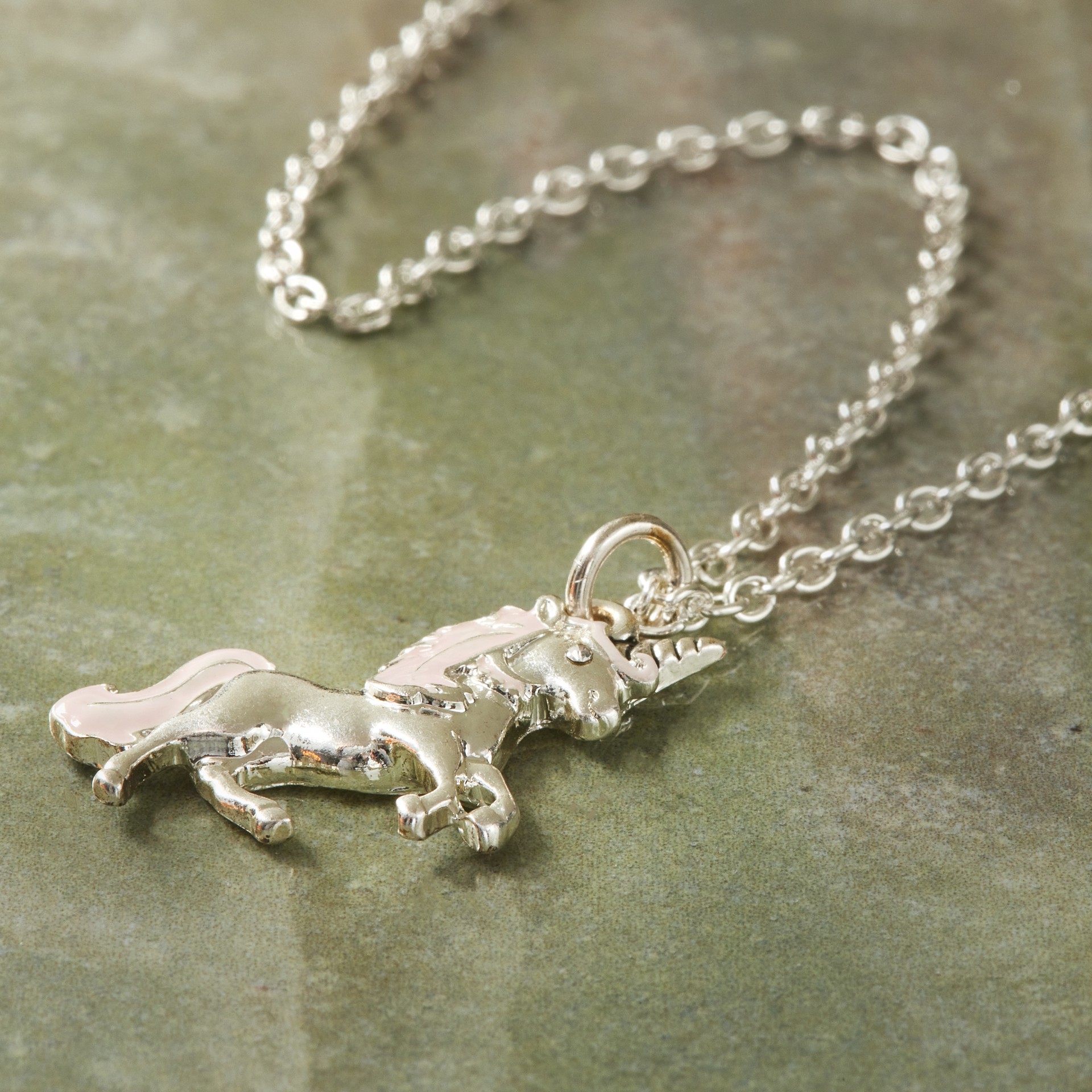 slide 4 of 4, Charmalong Pink & Silver Plated Unicorn Charm By Bead Landing, 1.12 in x 0.75 in x 0.24 in