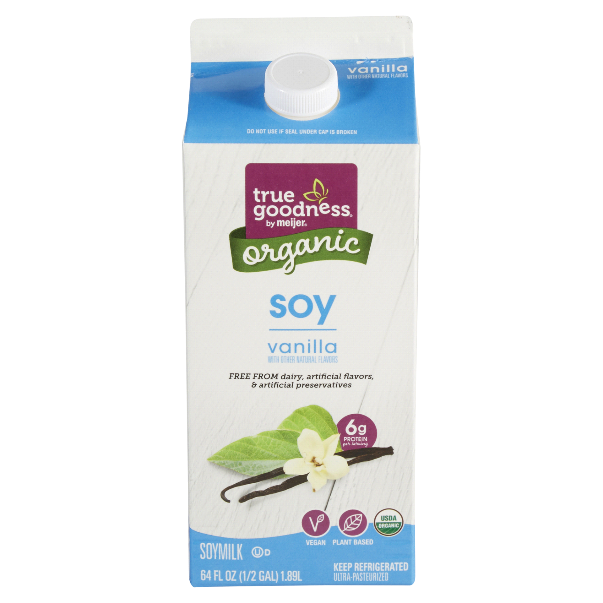 slide 1 of 7, True Goodness Organic Vanilla Soymilk, 64 oz