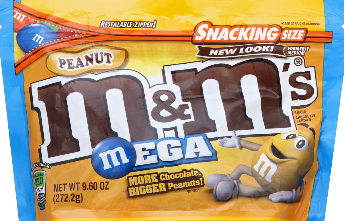 slide 2 of 3, M&M's, Mega Peanut Chocolate Candies, 9.6 Oz, 9.6 oz