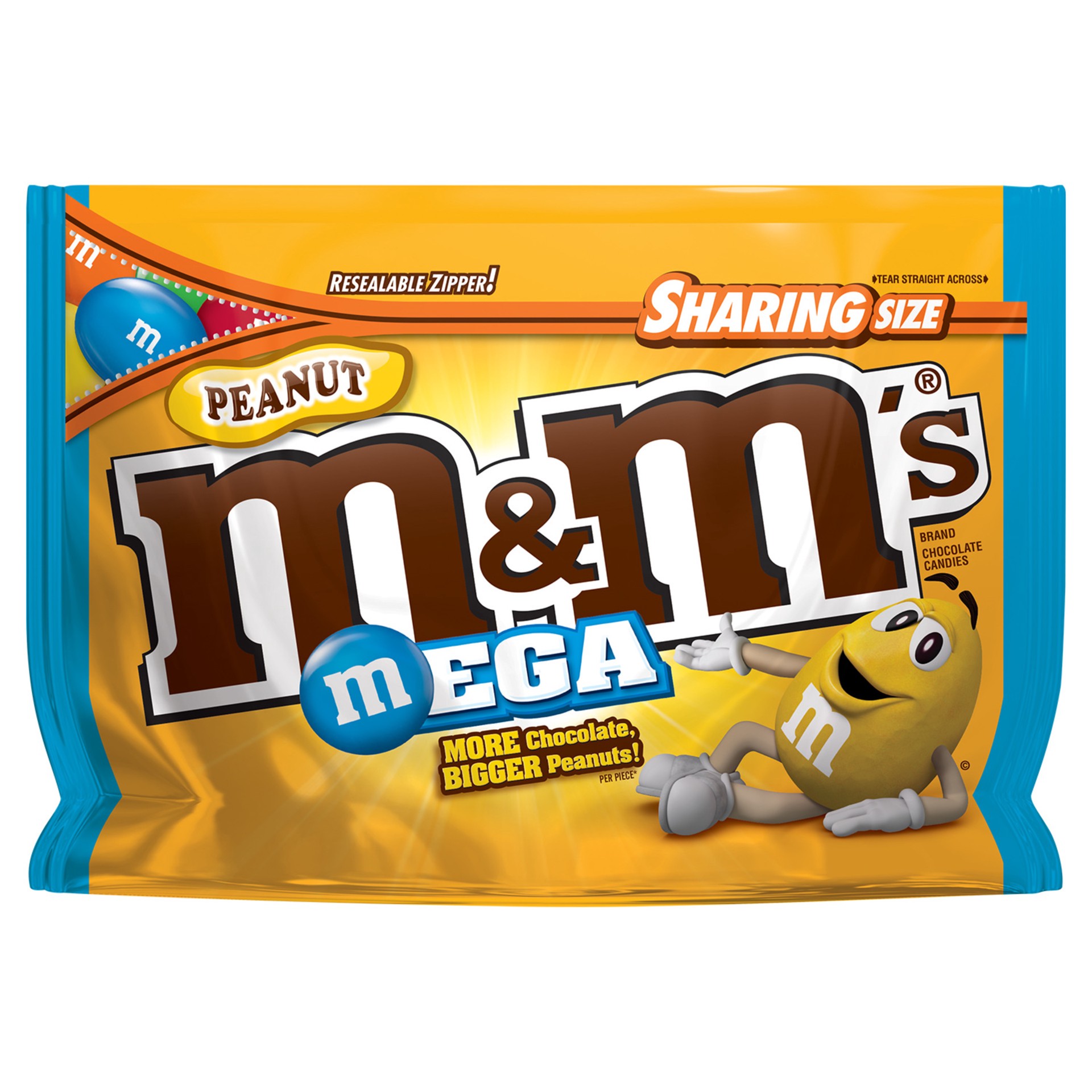 slide 1 of 3, M&M's, Mega Peanut Chocolate Candies, 9.6 Oz, 9.6 oz