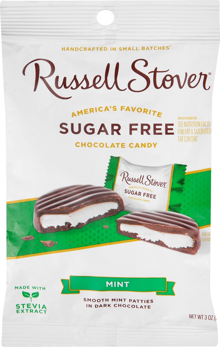 slide 1 of 3, Russell Stover Sugar Free Mint Chocolate Candy 3 oz, 3 oz