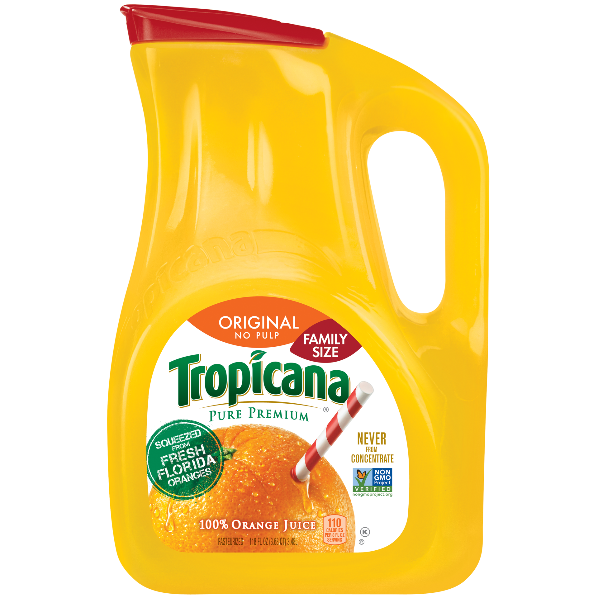 slide 1 of 6, Tropicana Pure Orange Juice Original No Pulp 118 Fluid Ounce Plastic Jug - 118 oz, 118 oz