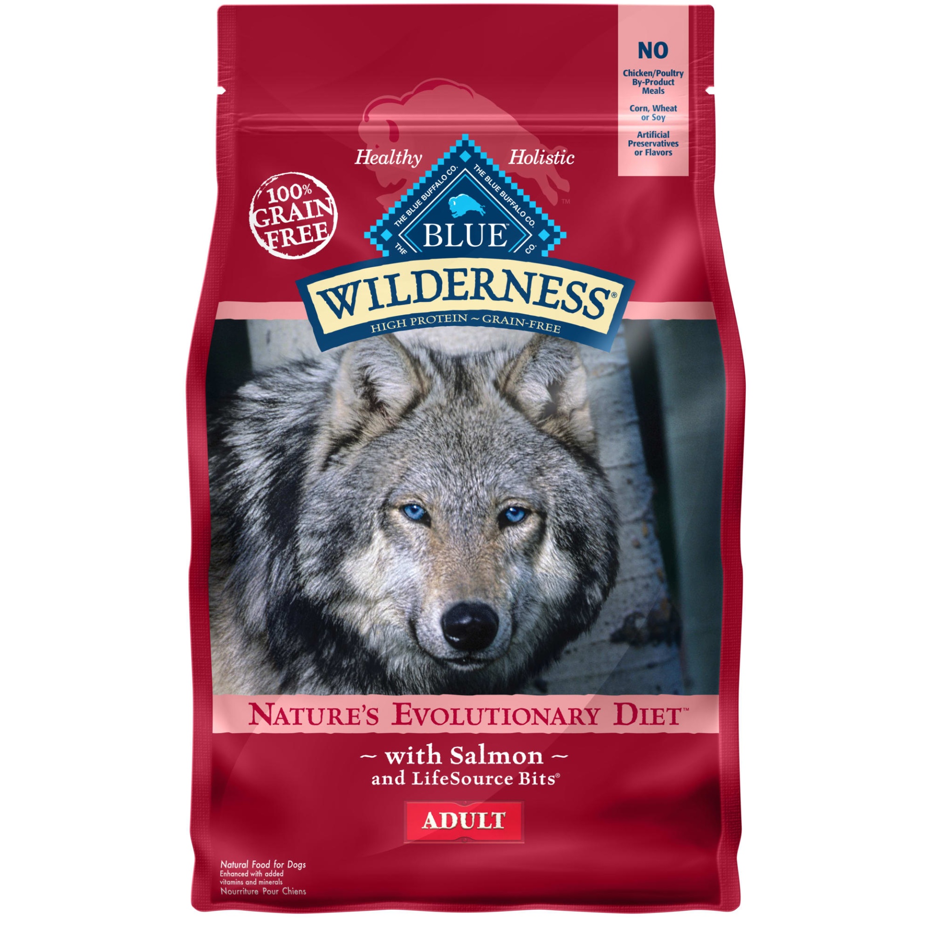 slide 1 of 1, Blue Buffalo Blue Wilderness Adult Salmon Recipe Dry Dog Food, 4.5 lb