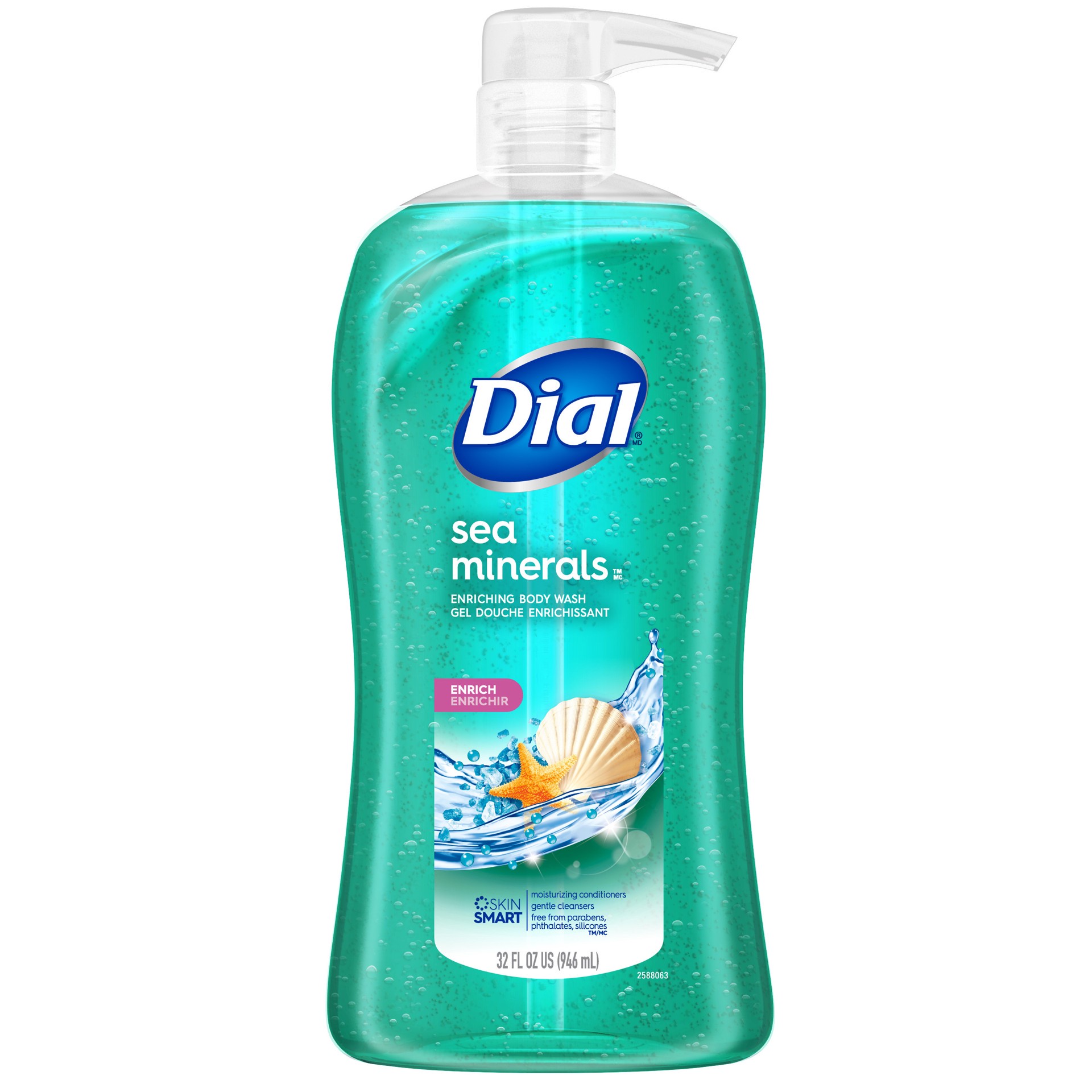 slide 6 of 6, Dial Body Wash, Sea Minerals, 32 fl oz, 32 oz