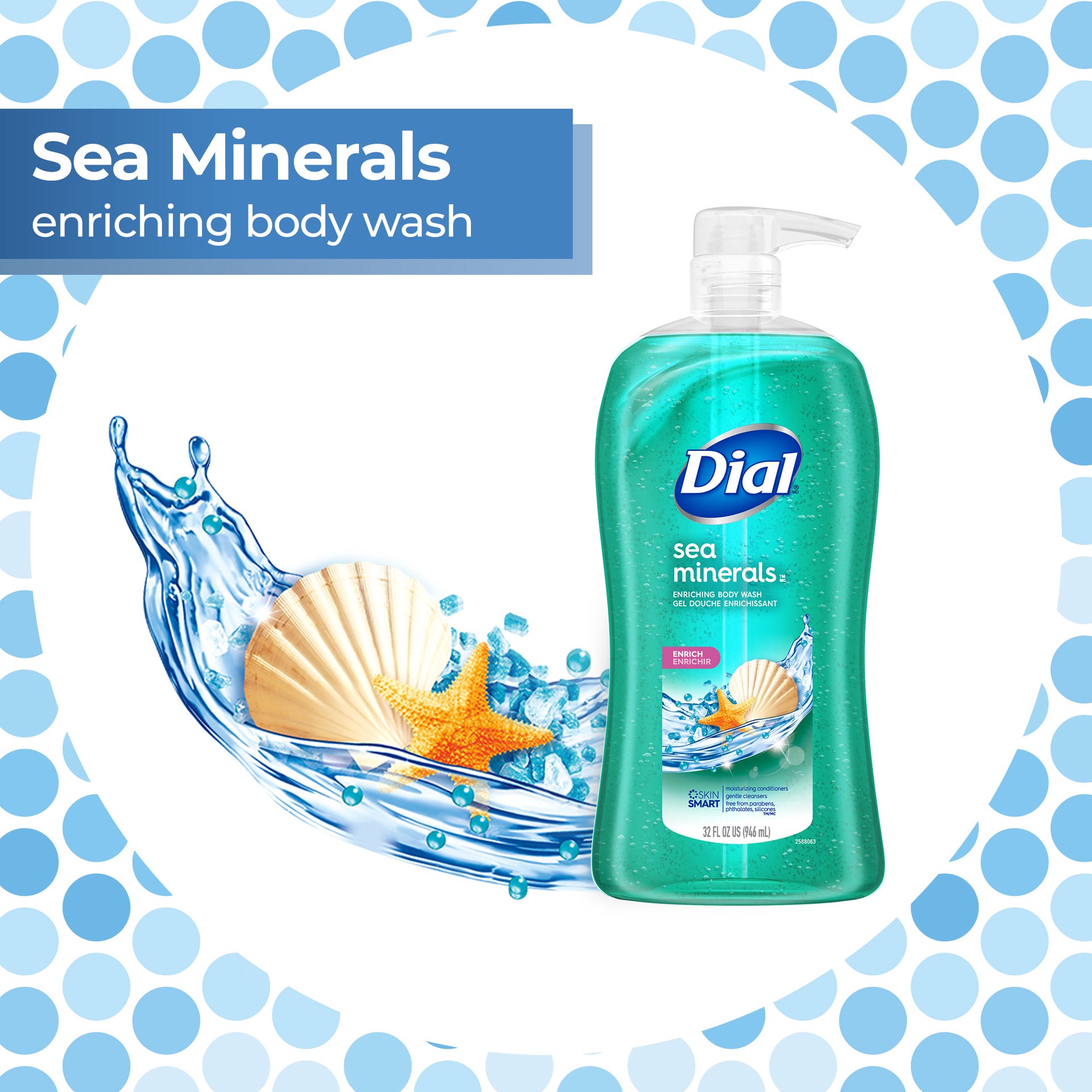 slide 5 of 6, Dial Body Wash, Sea Minerals, 32 fl oz, 32 oz