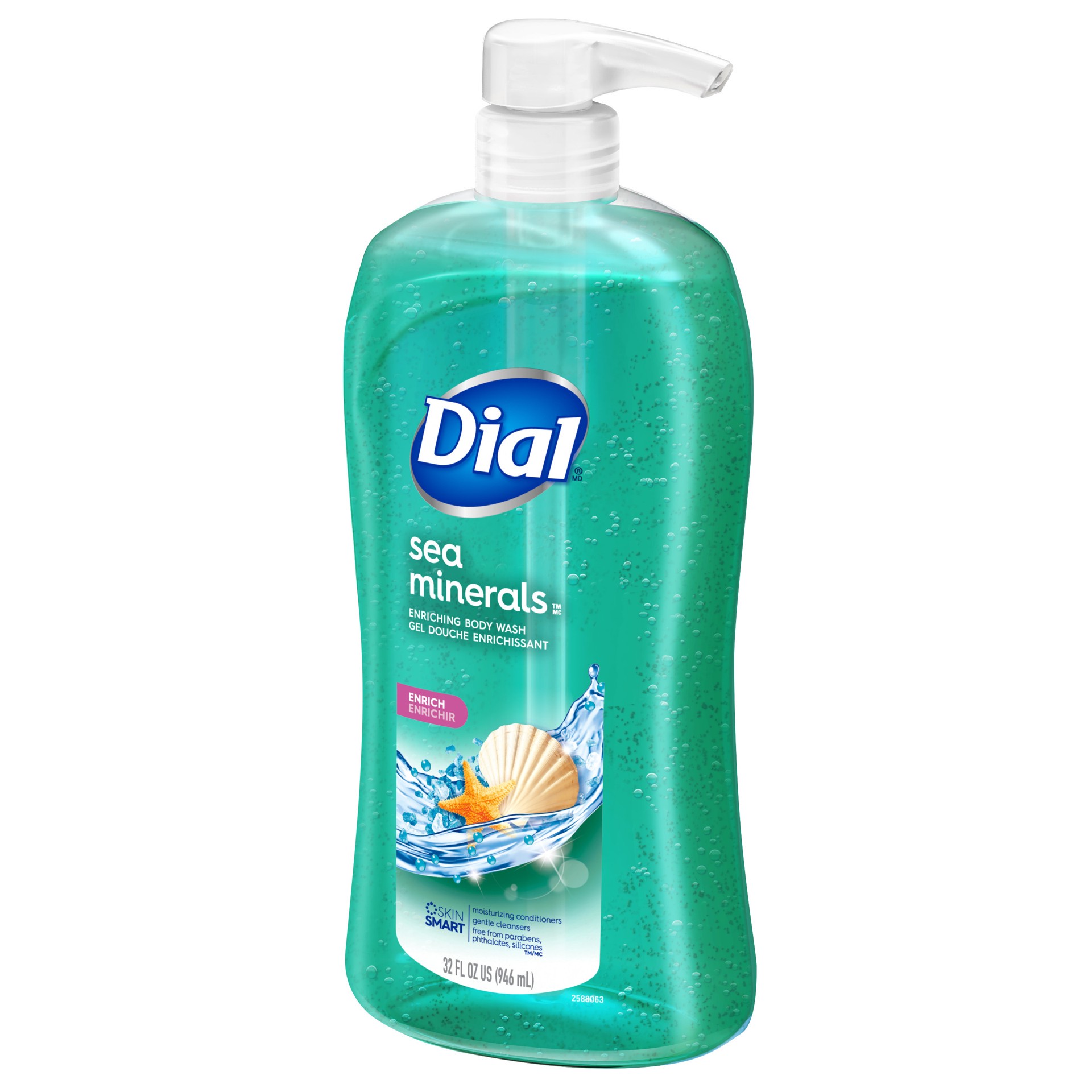 slide 1 of 6, Dial Body Wash, Sea Minerals, 32 fl oz, 32 oz