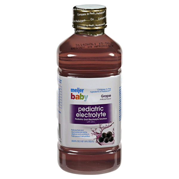 slide 1 of 1, Meijer baby Pediatric Electrolyte Drink Grape Flavored, 33.8 oz