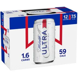 Michelob Ultra Superior Light American Lager Beer 12 Pack, 7.5 fl oz Cans