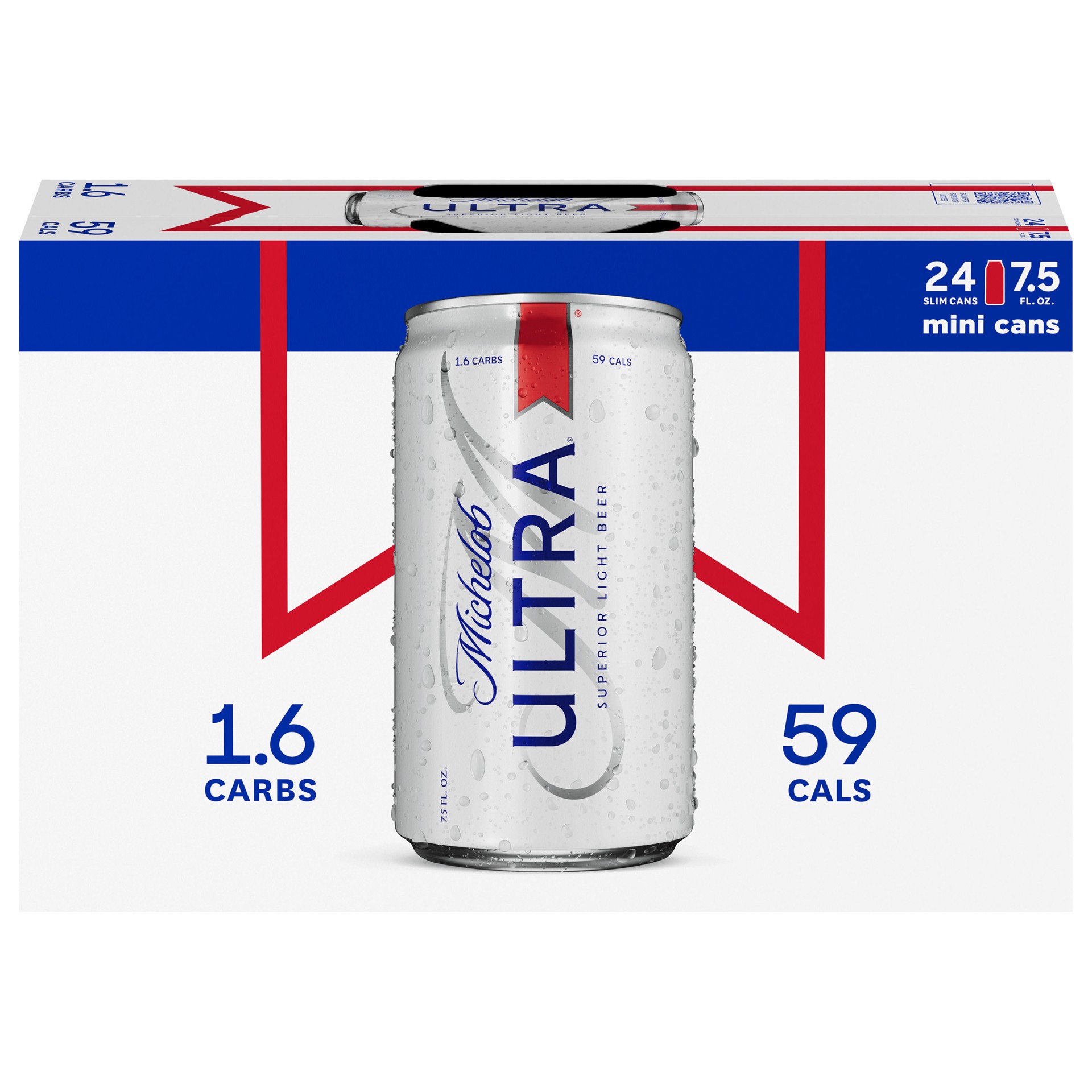 slide 3 of 7, Michelob Ultra Superior Light Can Beer 24 Pack, 7.5 oz
