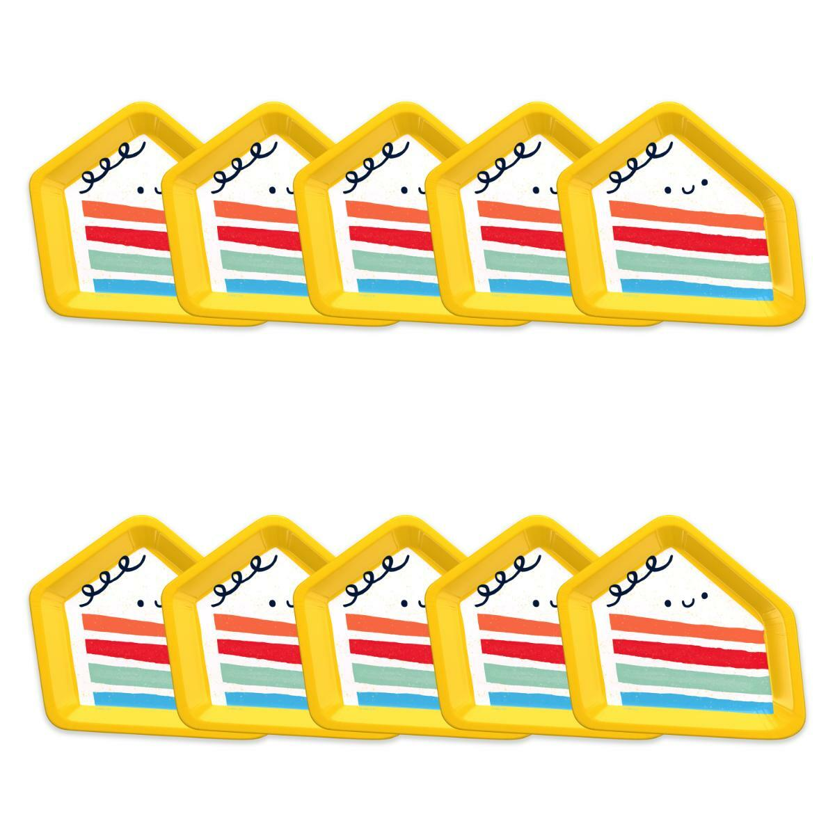 slide 3 of 3, American Greetings 10-Count 7" Birthday Paper Plates, Piece of Cake, 7 in