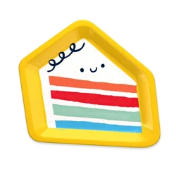 American Greetings 10-Count 7" Birthday Paper Plates, Piece of Cake