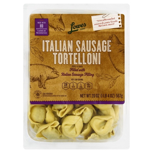 slide 1 of 5, Lowes Foods Tortelloni Italian Sausage, 20 oz