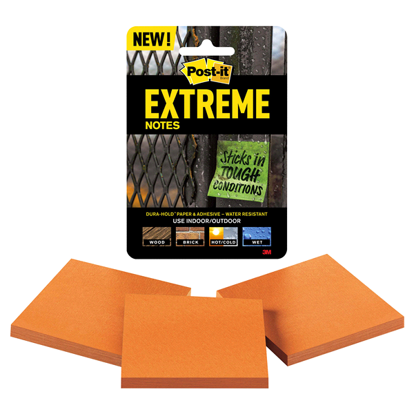 slide 1 of 1, Post-it Extreme Notes, EXTRM33-3TRYOG, 3 in x 3 in (76 mm x 76 mm), 1 ct