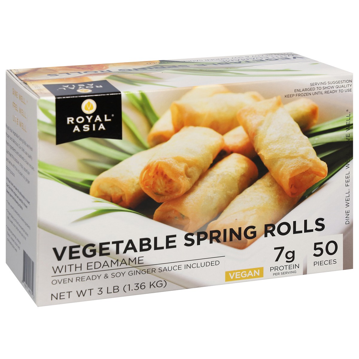 slide 2 of 9, Royal Asia Vegetable Spring Rolls with Edamame, 50 ct, 48 oz