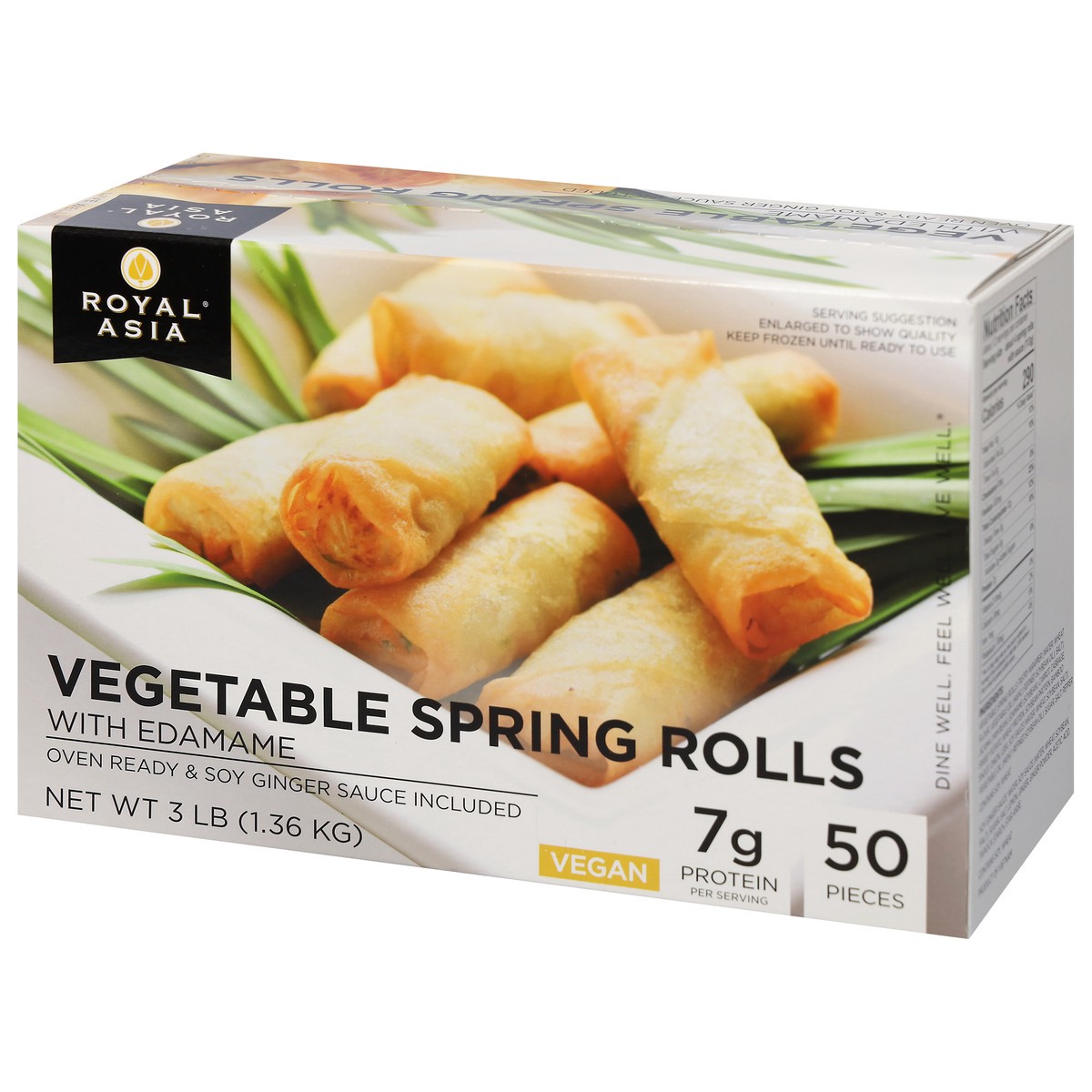 slide 3 of 9, Royal Asia Vegetable Spring Rolls with Edamame, 50 ct, 48 oz