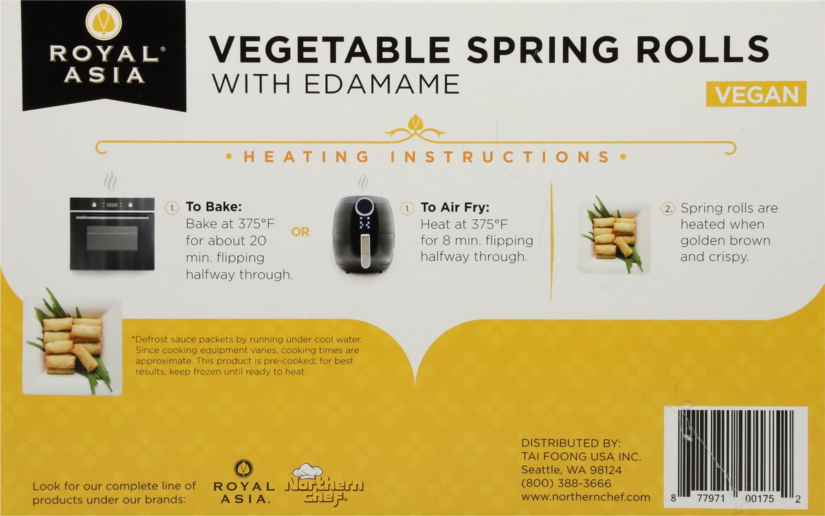 slide 5 of 9, Royal Asia Vegetable Spring Rolls with Edamame, 50 ct, 48 oz
