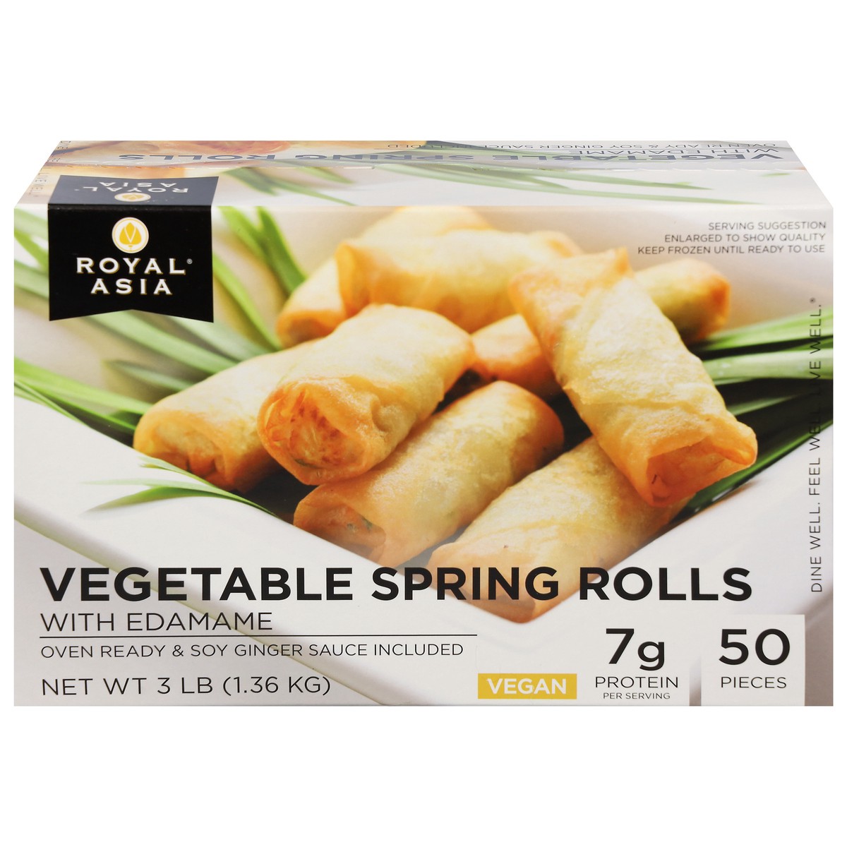 slide 1 of 9, Royal Asia Vegetable Spring Rolls with Edamame, 50 ct, 48 oz