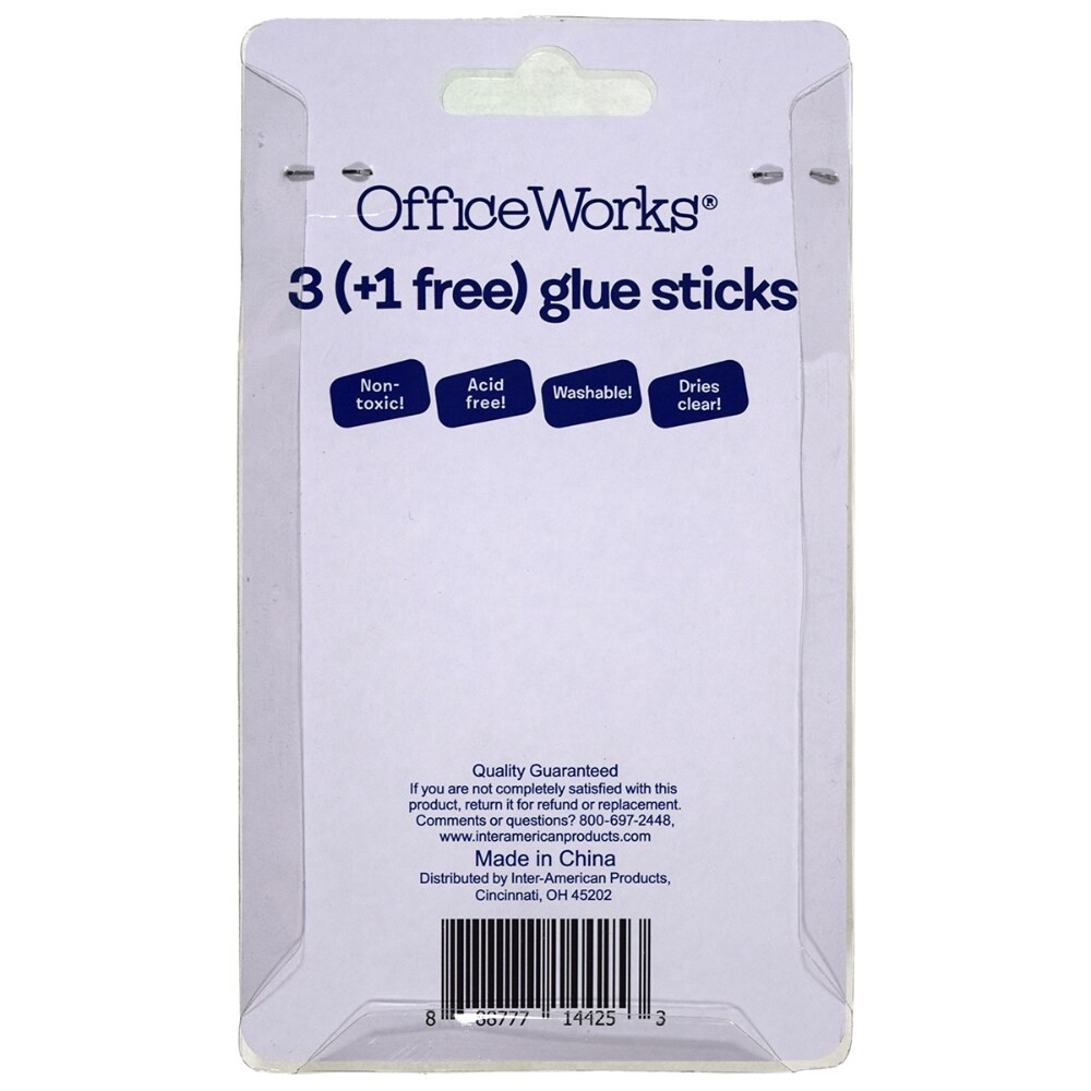 slide 2 of 2, Office Works Glue Sticks, 4 ct
