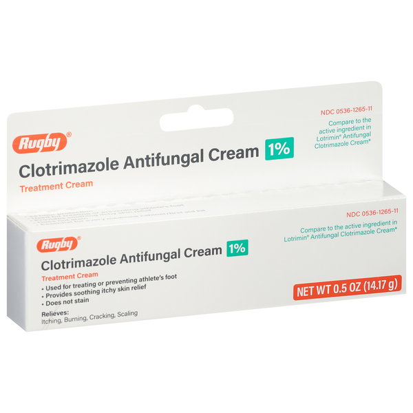 slide 1 of 1, Rugby Clotrimazole Antifungal Cream 0.5 oz, 0.5 oz