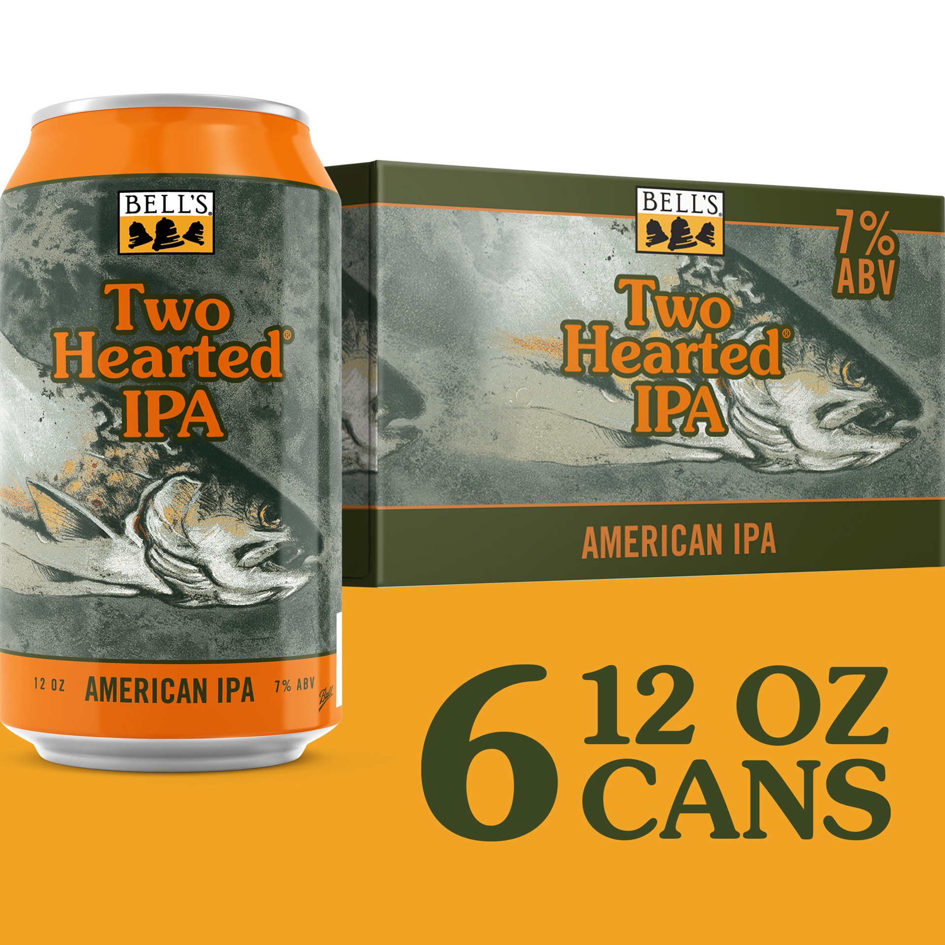 slide 1 of 8, Bell's Two Hearted IPA Beer, 6 Pack, 12 fl oz Cans, 6 ct; 12 oz