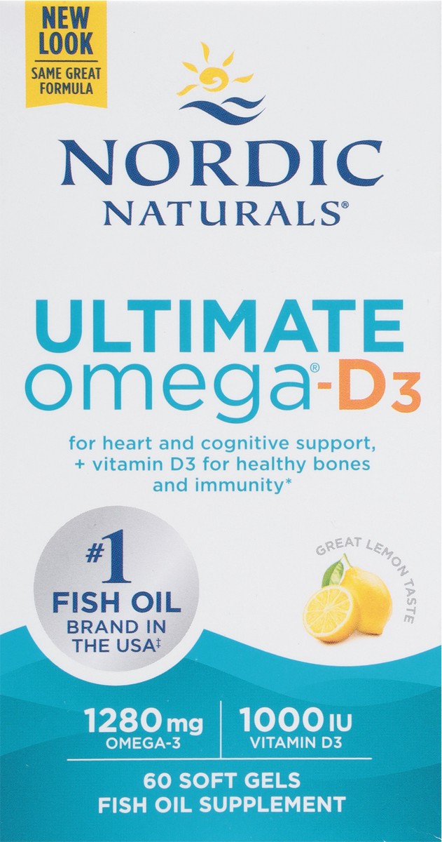 slide 9 of 9, Nordic Naturals Lemon Ultimate Omega D3 60 Soft Gels, 60 ct