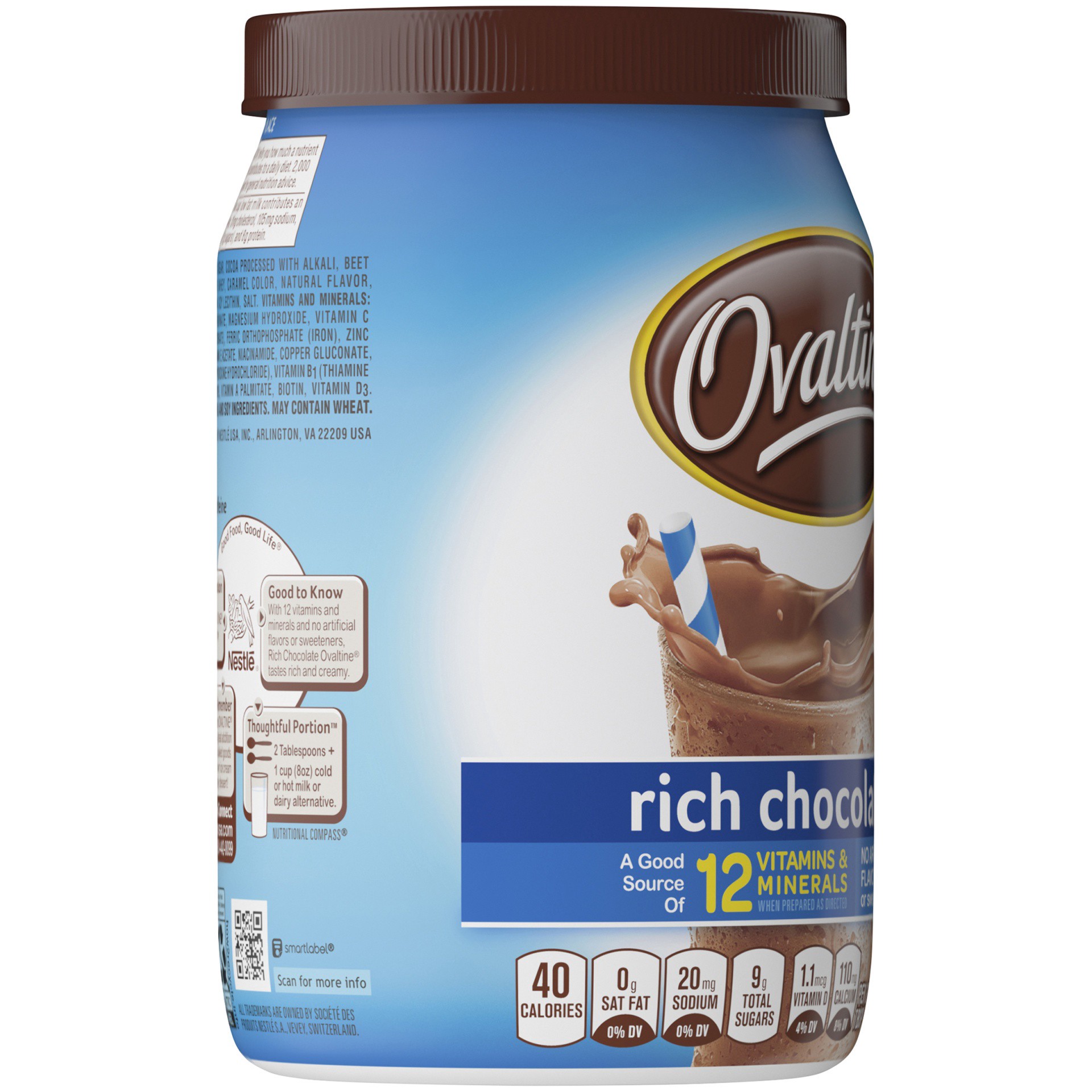 slide 6 of 7, Ovaltine Rich Chocolate Drink Mix, 12 oz