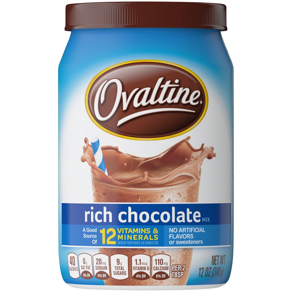slide 2 of 7, Ovaltine Rich Chocolate Drink Mix, 12 oz