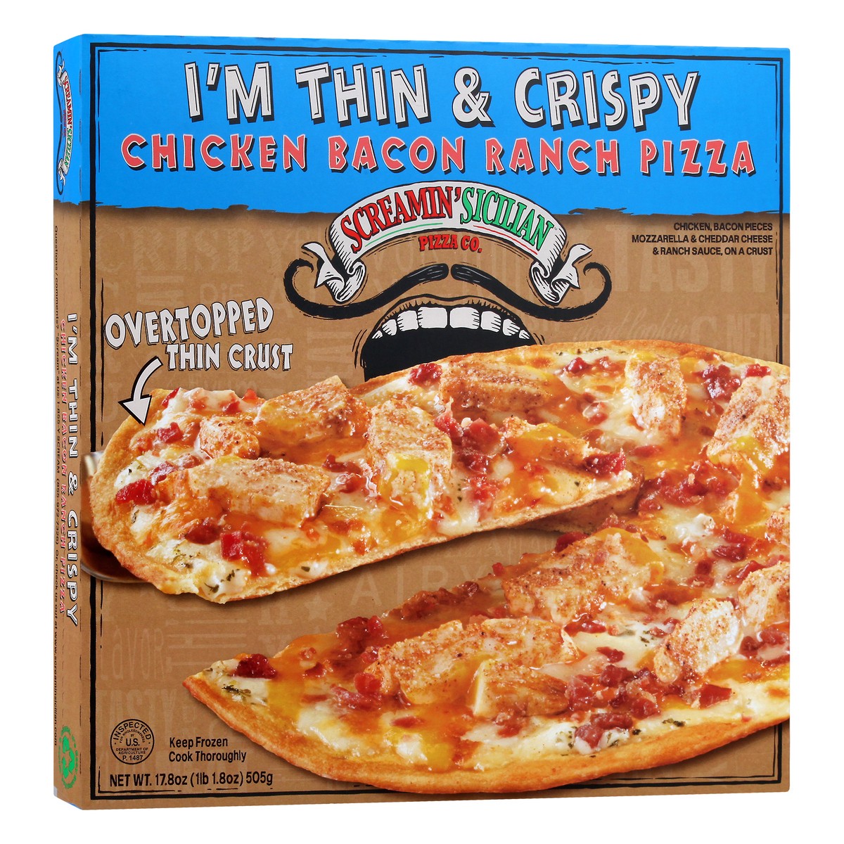 slide 3 of 11, Screamin' Sicilian I'm Thin & Crispy Chicken Bacon Ranch Pizza 17.8 oz, 17.8 oz