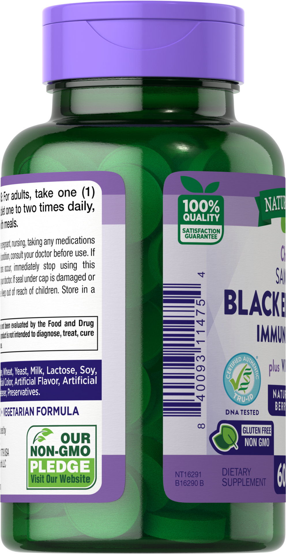 slide 2 of 4, Nature's Truth Sambucus Black Elderberry Immune Complex plus Vitamin C & Zinc, 60 ct